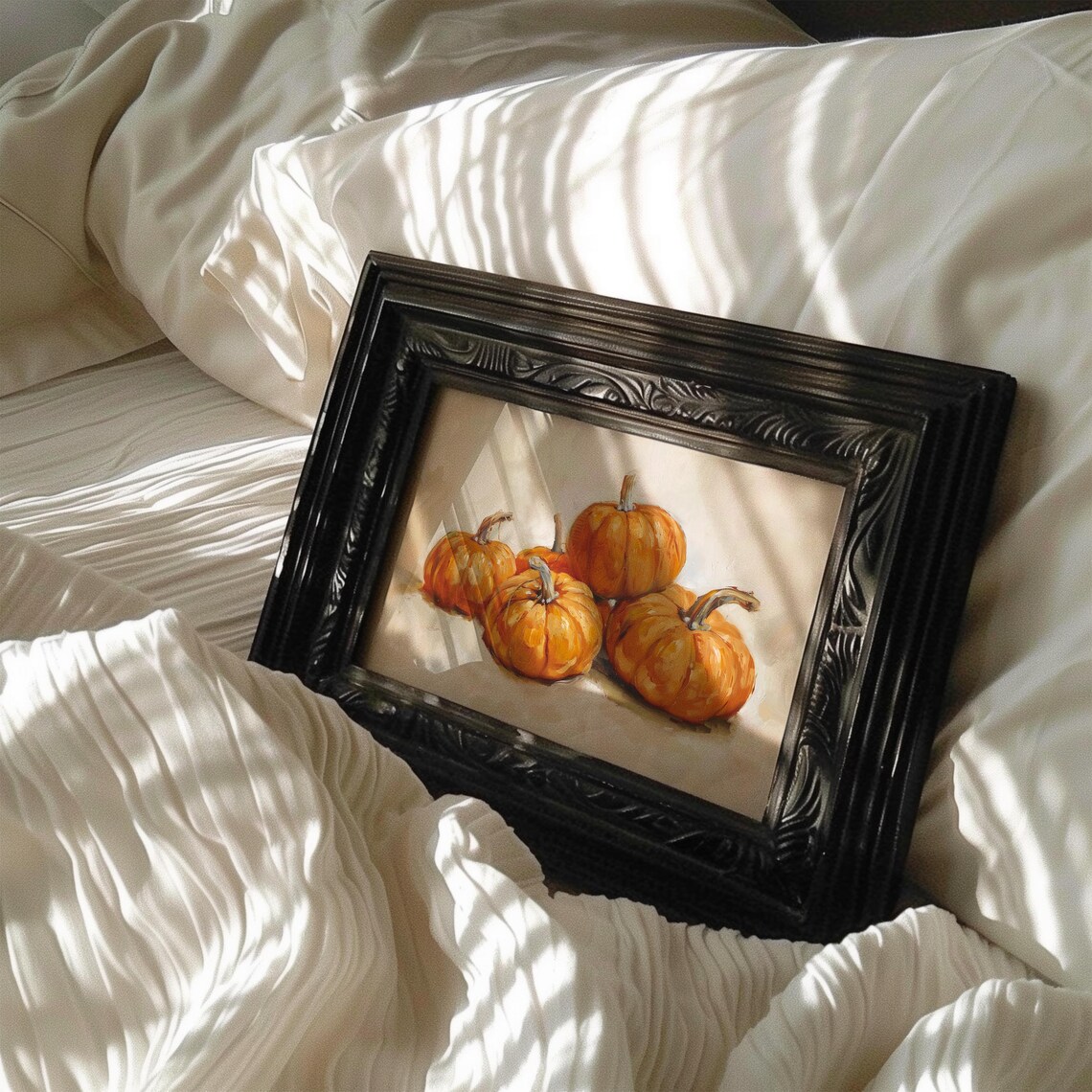 Orange Pumpkins Vintage Oil Painting Fall Harvest Wall Poster - Image 5