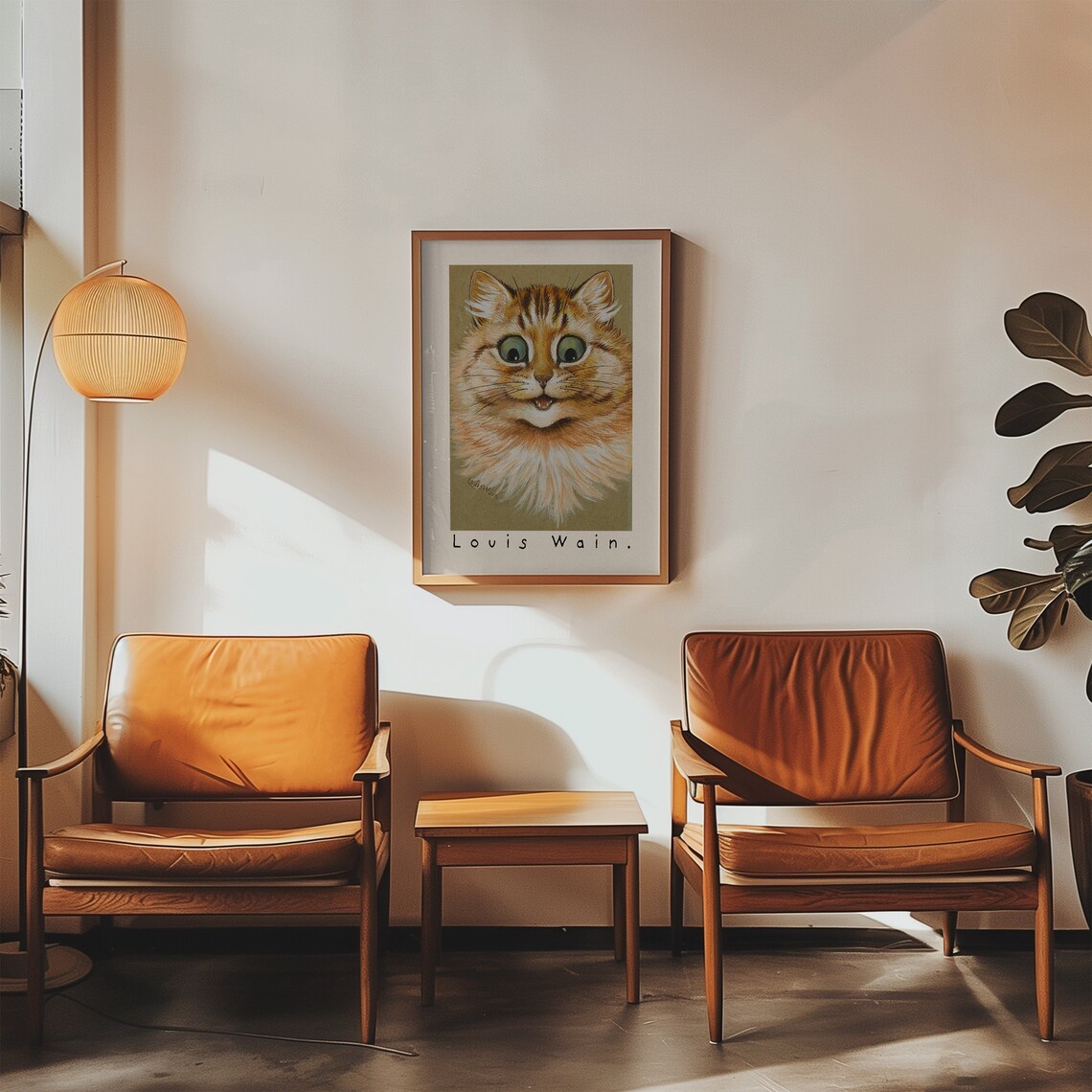 Louis Wain Ginger Cat Portrait Antique Orange Tabby Art Poster - Image 2