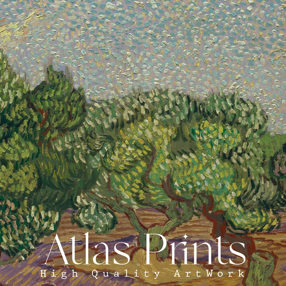 Vincent Van Gogh Olive Trees 1889 Famous Landscape Oil Painting Print - Image 3