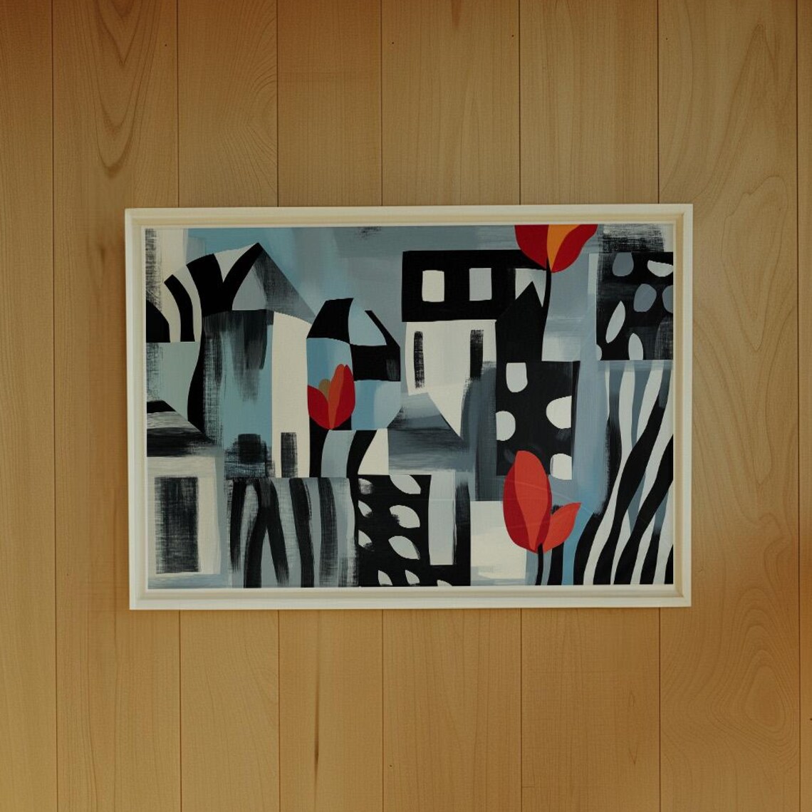 Abstract Tulip City, Modern Floral Wall Art - Image 6