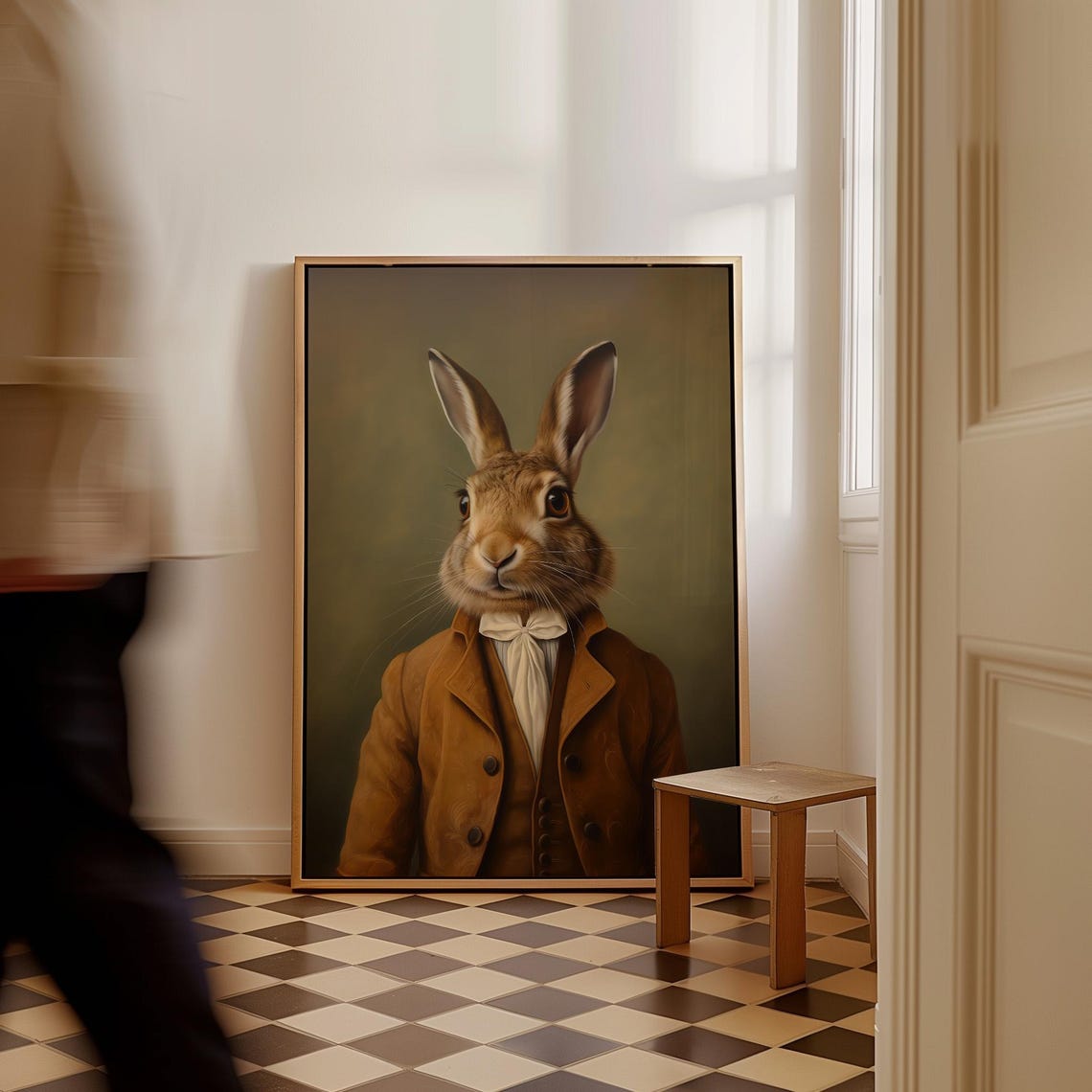 Gentleman Hare In Suit Victorian Animal Portrait Vintage Style Print