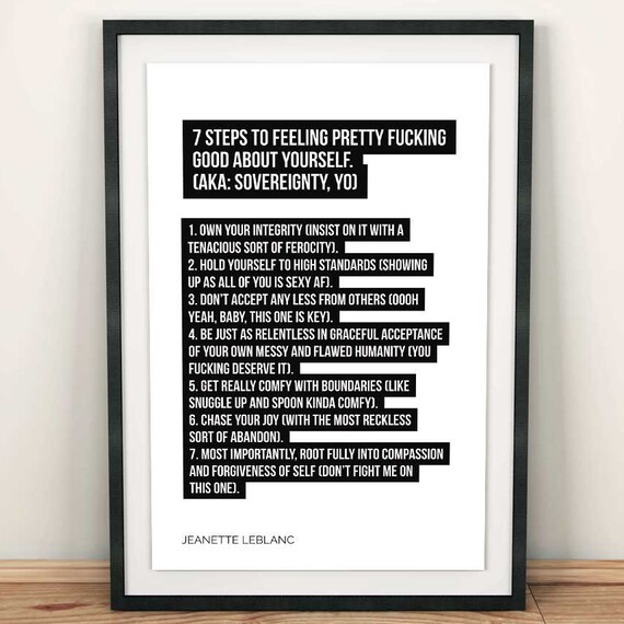 Seven Steps to Feeling Good About Yourself Sovereignty Poster Art