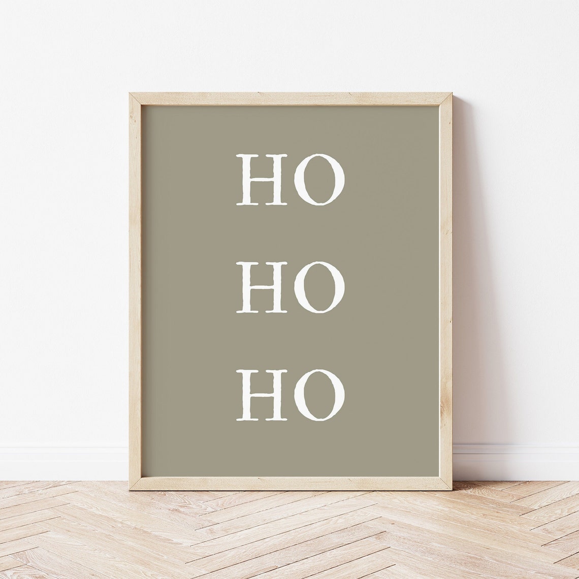 Ho Ho Ho Taupe Minimalist Subtle Elegant Christmas Quote Art Print - Image 2