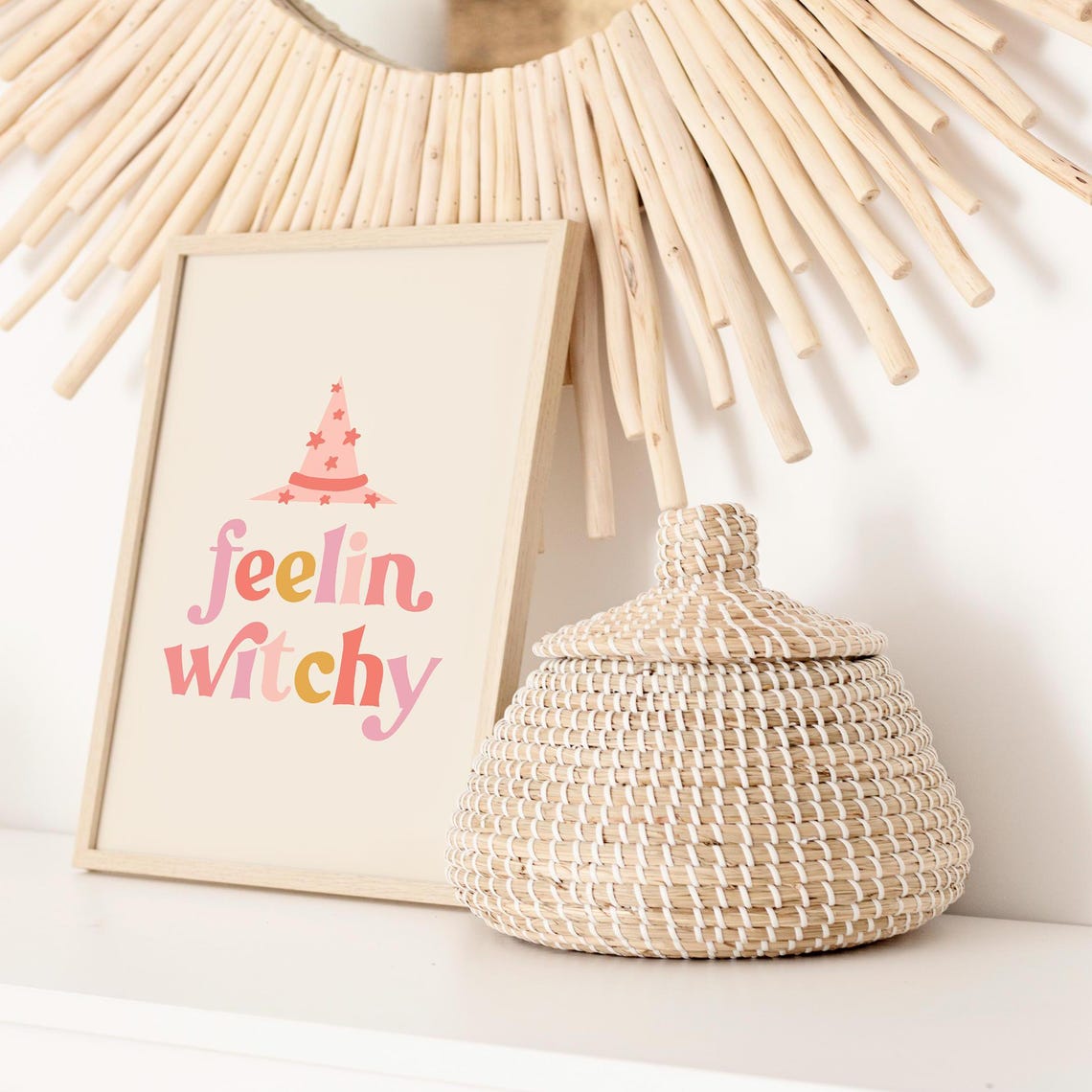 Feelin Witchy Print Boho Halloween Print Cute Halloween Halloween Prints Kids Halloween Decor Digital Download - Image 3