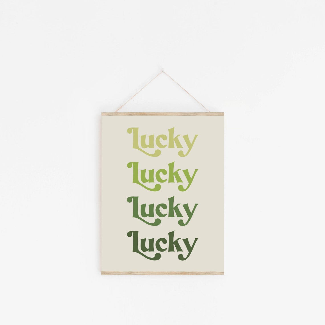 Lucky Typography Retro Green Stacked Lettering Saint Patrick Poster - Image 2