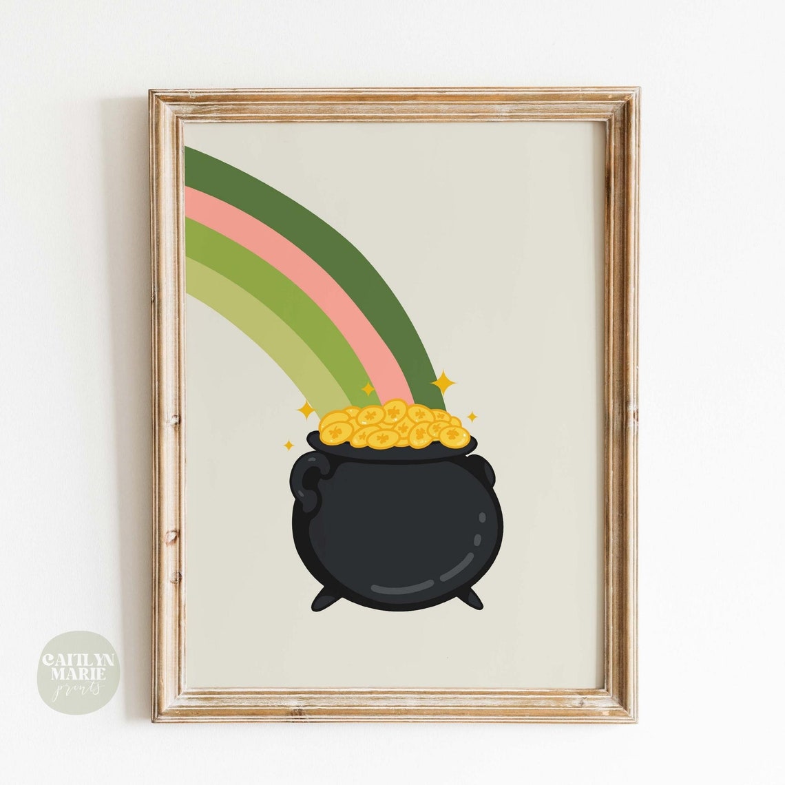 Pot of Gold Coins Rainbow Arch Saint Patricks Day Lucky Poster - Image 3