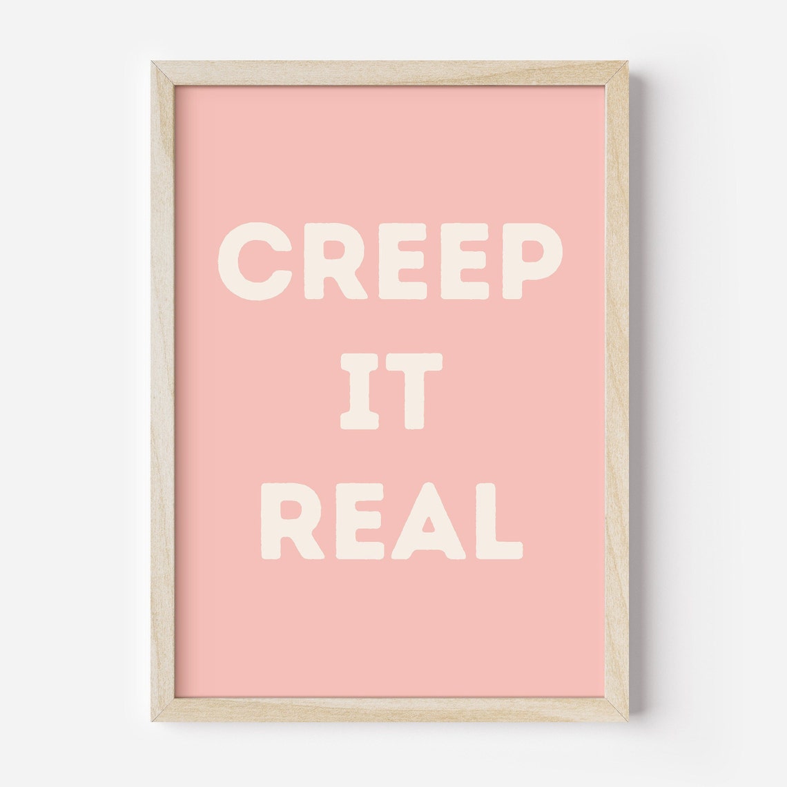 Creep It Real Bold Cream Typography on Pink Halloween Poster - Image 3