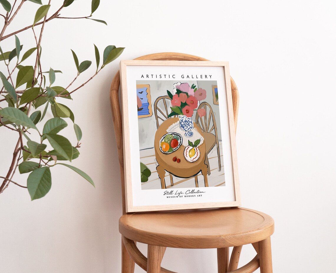 Kitchen Wall Art Dining Room Wall Decor Still Life Poster Fruit Wall Art Table Food Print Colorful Kitchen Poster - Image 3