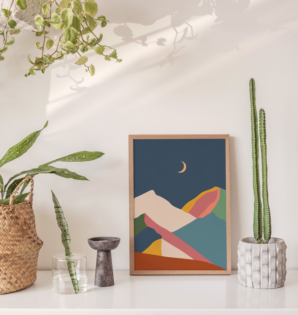 Abstract Mountain Wall Art Modern Landscape Poster Color Block Mountains Art Boho Landscape Art Mountain Scenery Print - Image 4