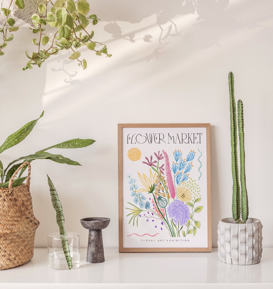 Flower Market Colorful Floral Exhibition Botanical Bouquet Art Poster - Image 3