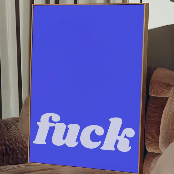 Fuck Typography Print Retro Swearing Poster Funny F Word Gift For Friend