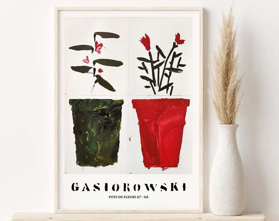 Botanical Wall Art Pots De Fleurs 117 118 French Exhibition Poster Vintage Parisian Wall Decor Avant Garde Style Art Collector Gift