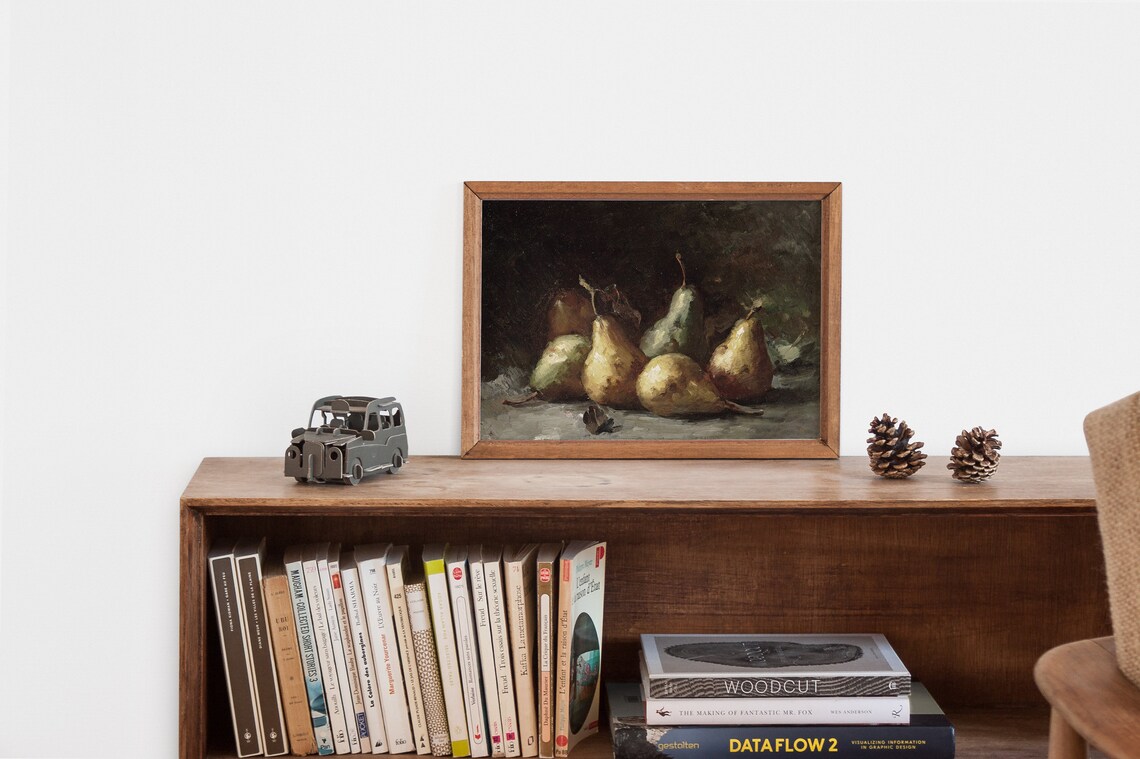 Vintage Pears Moody Painting Rustic Farmhouse Art Print - Image 2