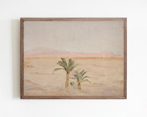 Palm Tree Vintage Desert Landscape Art Print