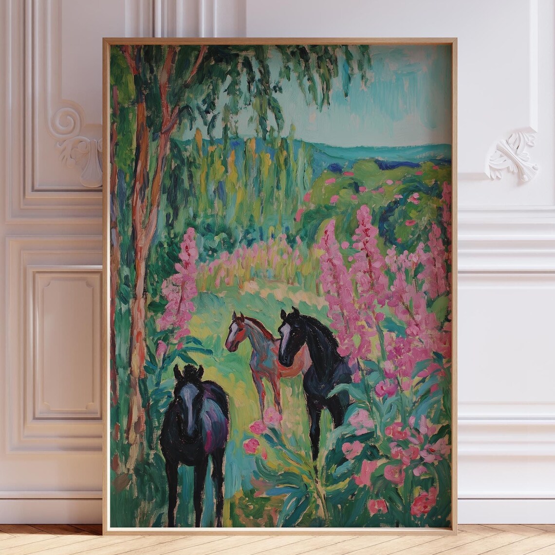 Pink Horse Watercolor Pastel Poster For Girls Room