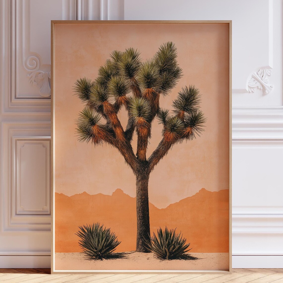 Joshua Tree Retro Travel Poster, Desert Landscape