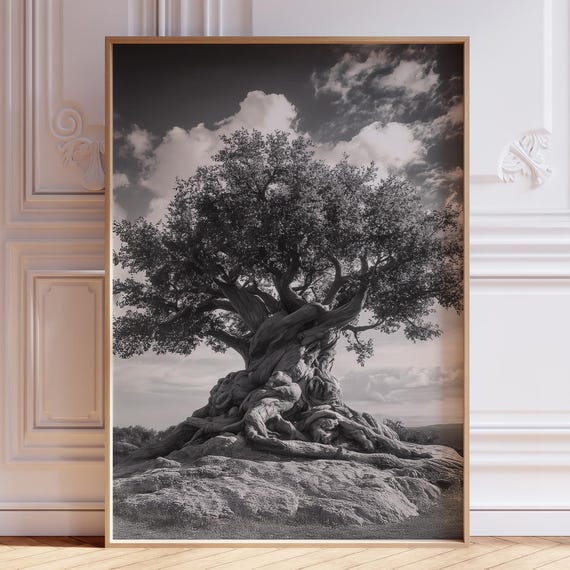 Black And White Tree Of Life Wall Art Print Zen Spiritual Photograph