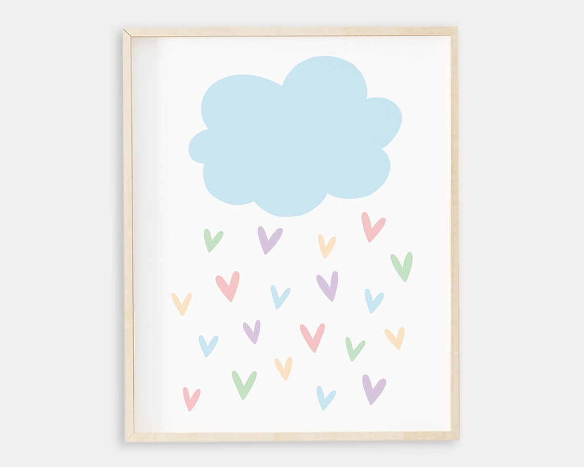 Faded Pastel Rainbow Wall Art Sun Print Cloud Nursery Decor Boho Rainbow Print Pale Rainbow Baby Nursery Decor - Image 4