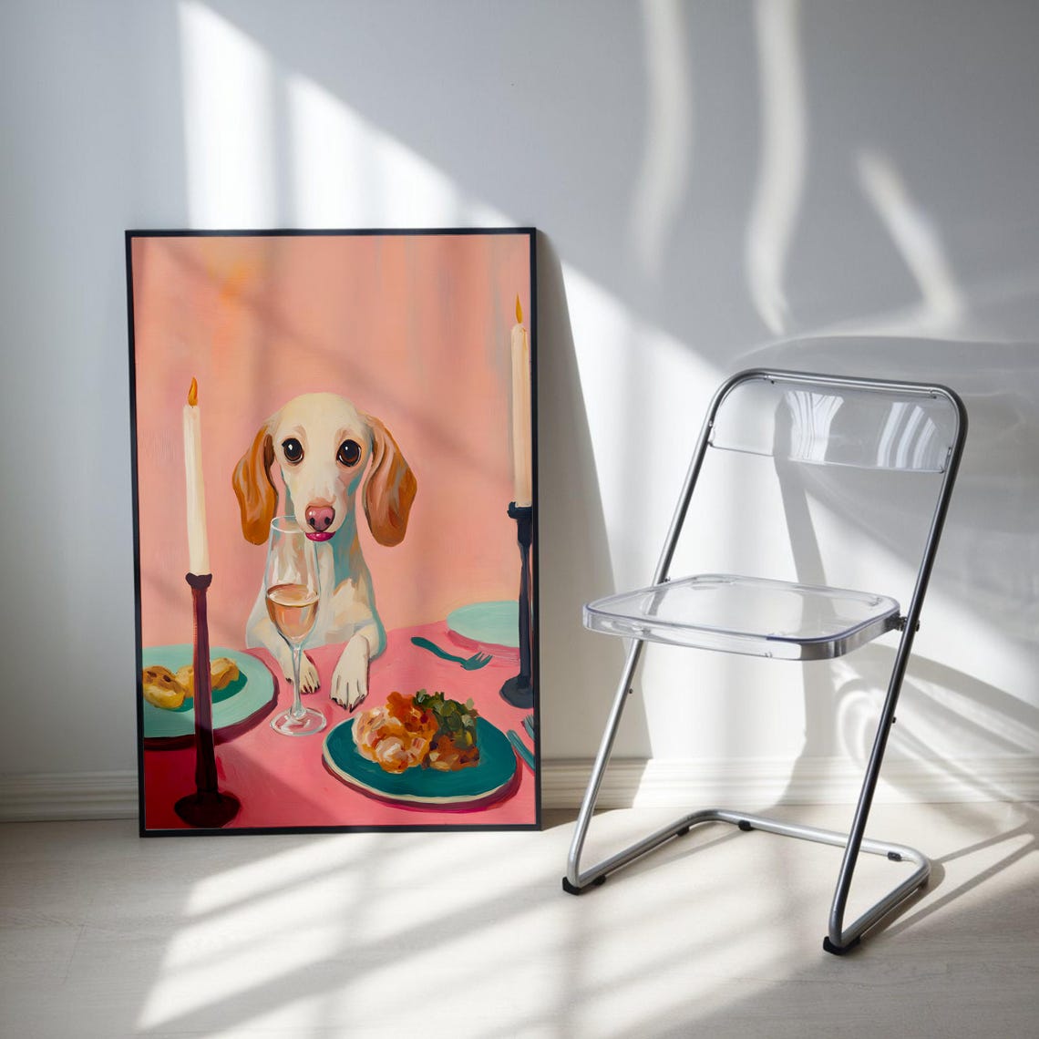 Dachshund Wall Print Sausage Dog Wall Art Modern Dog Lover Dog Wall Art Gift For Sausage Dog Mom Wiener Dog Poster Cute Dog Wall Art