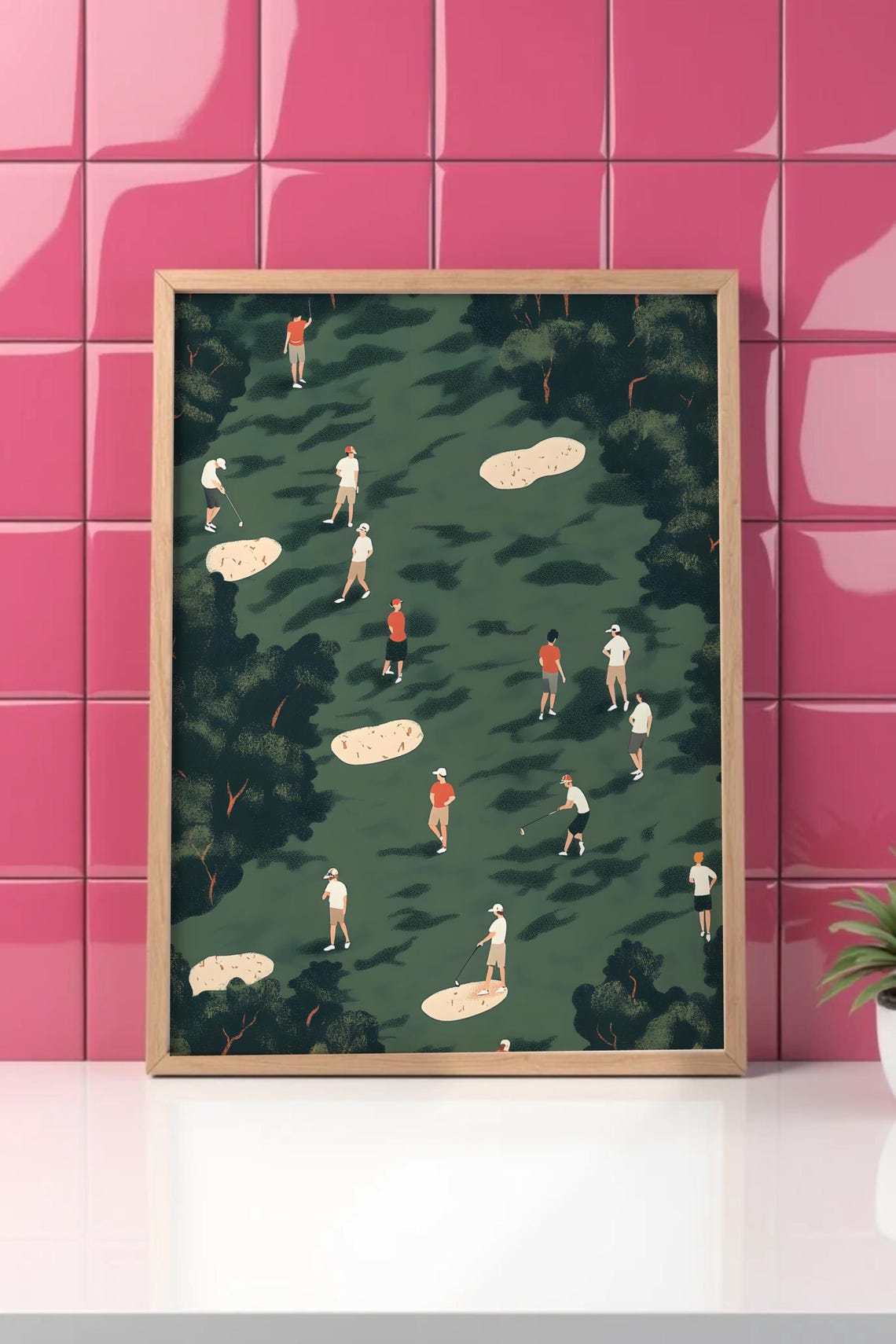 Tiny Golfers Print Minimalist People Art Gift For Golfer Dad Modern Unique Decor Poster Modern Golf Artwork Contemporary Sport Decor - Image 3