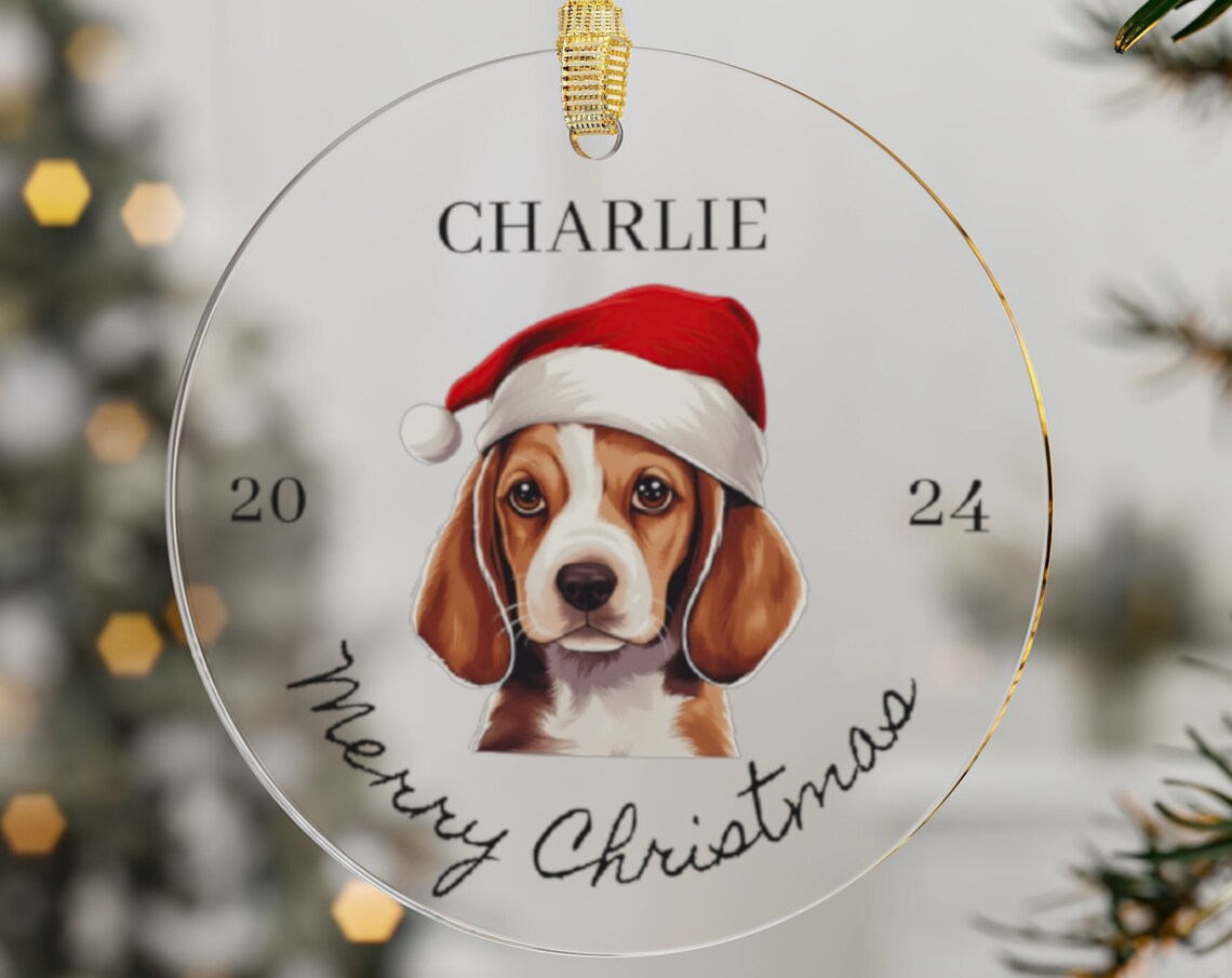 Personalized Beagle Christmas Ornament, Holiday Decor