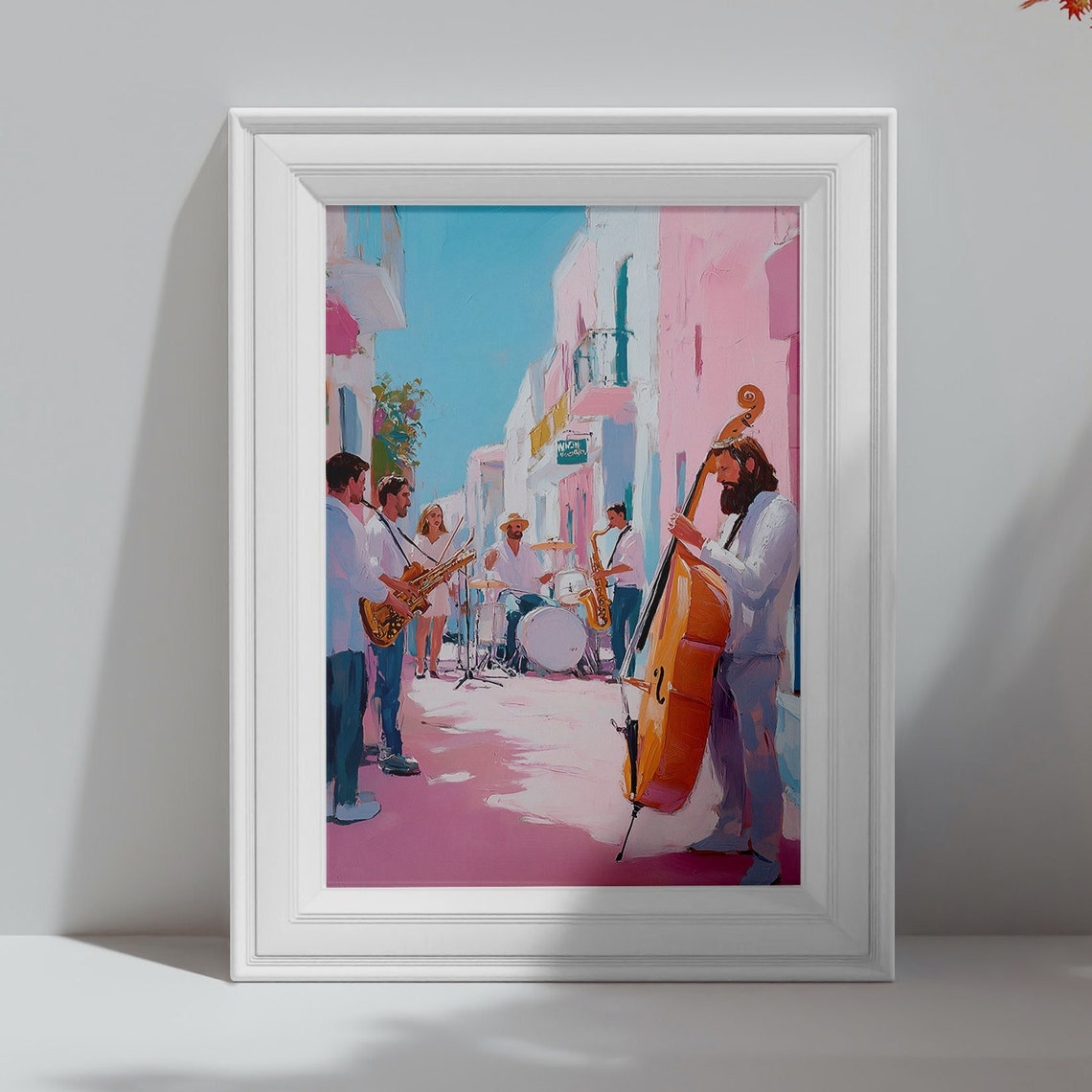 Melody Pastel Melody Pastel Jazz Band Art Festival Wall Decor Urban Music Bourbon Street Musicians Jazz Festival Poster - Image 4
