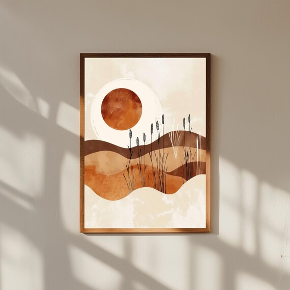 Boho Abstract Art Print Framed Gallery Wall Decor