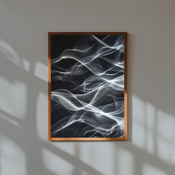 Minimalist Abstract Line Art Print Modern Datainspired Wall Decor