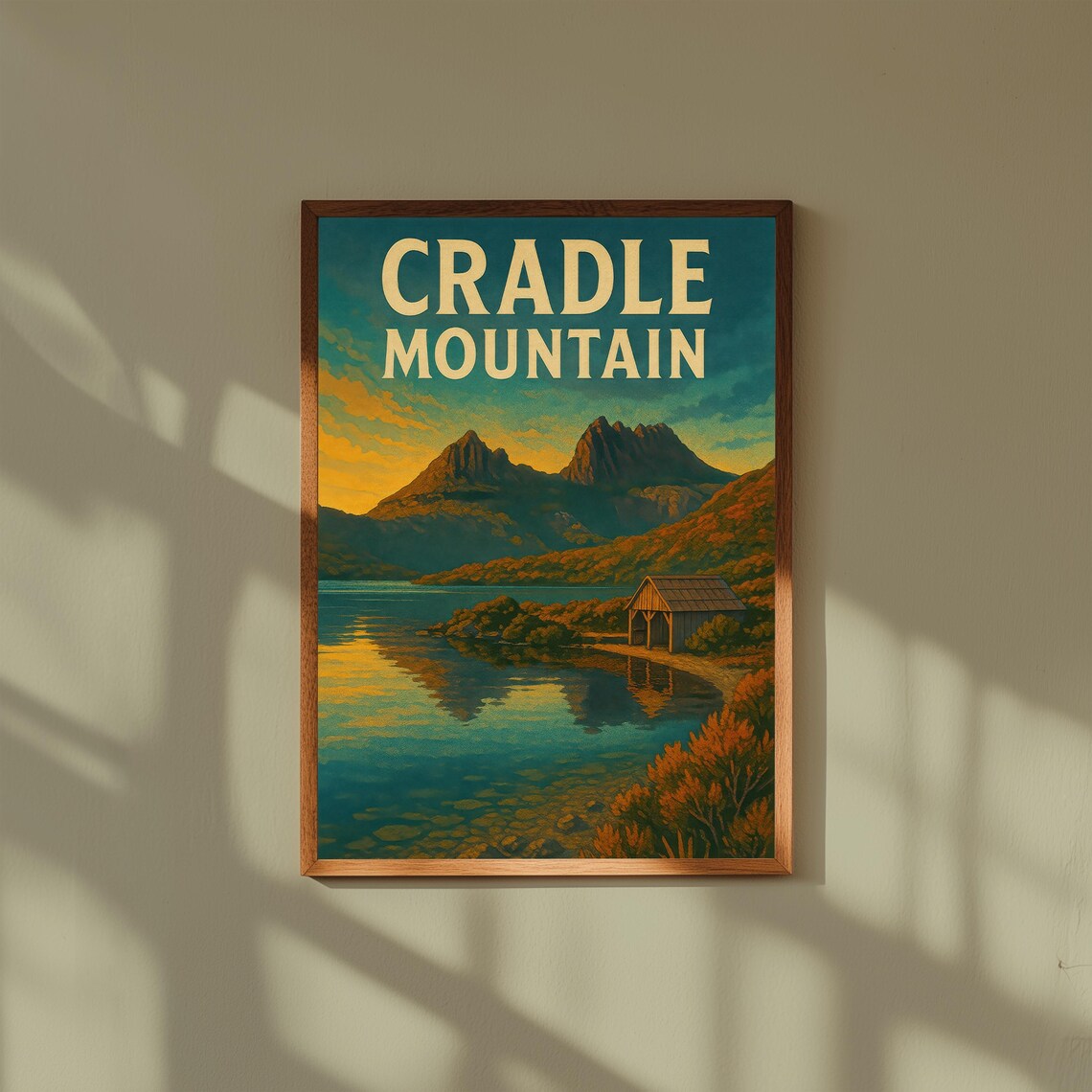 Cradle Mountain Tasmania Vintage Wilderness National Park Travel Poster