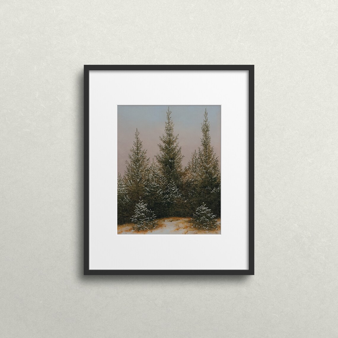 Christmas Tree Farm Christmas Eve, Vintage Oil Painting Print - Image 2