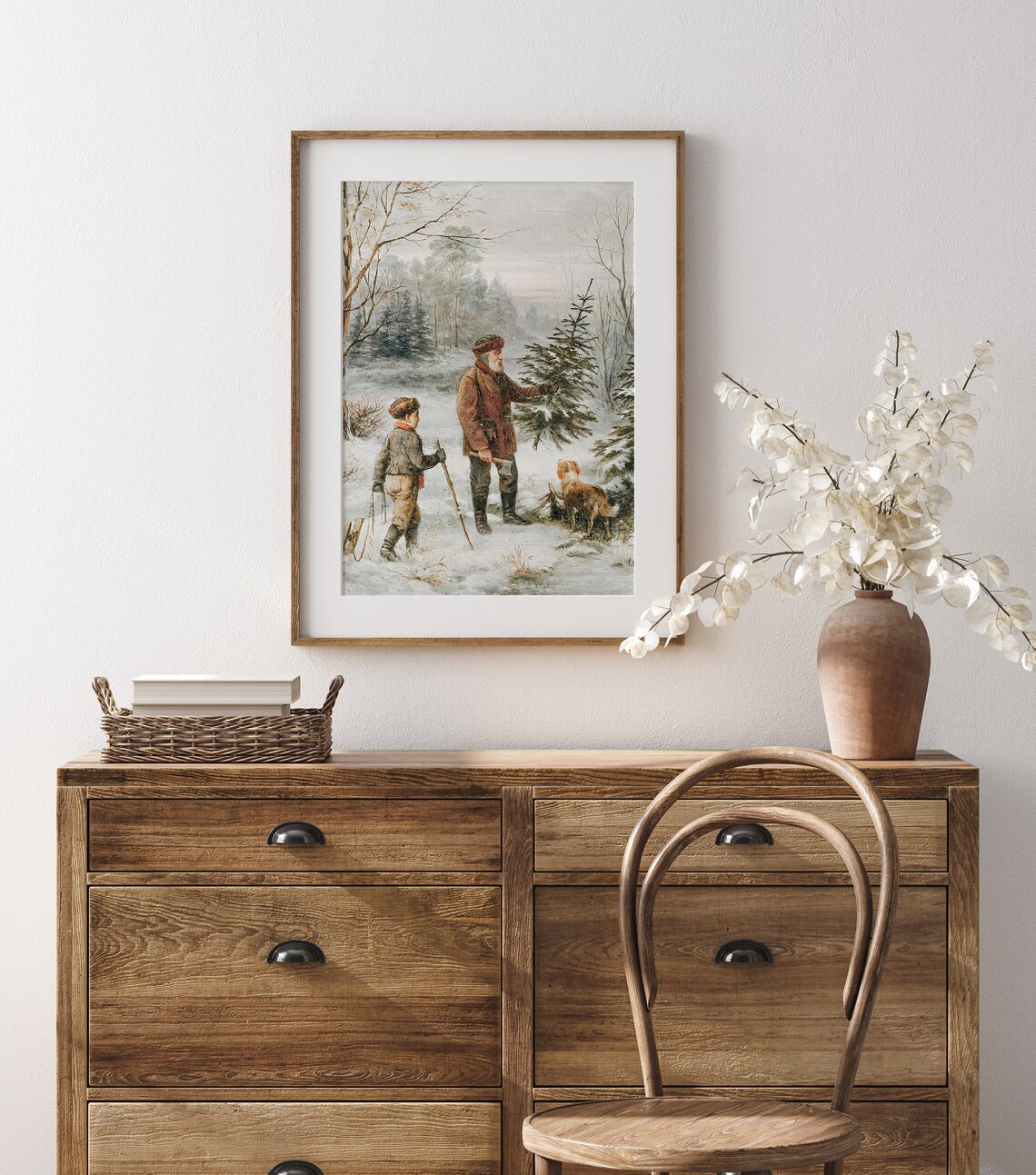 Christmas Tree Cutting, Vintage Winter Art Print - Image 3