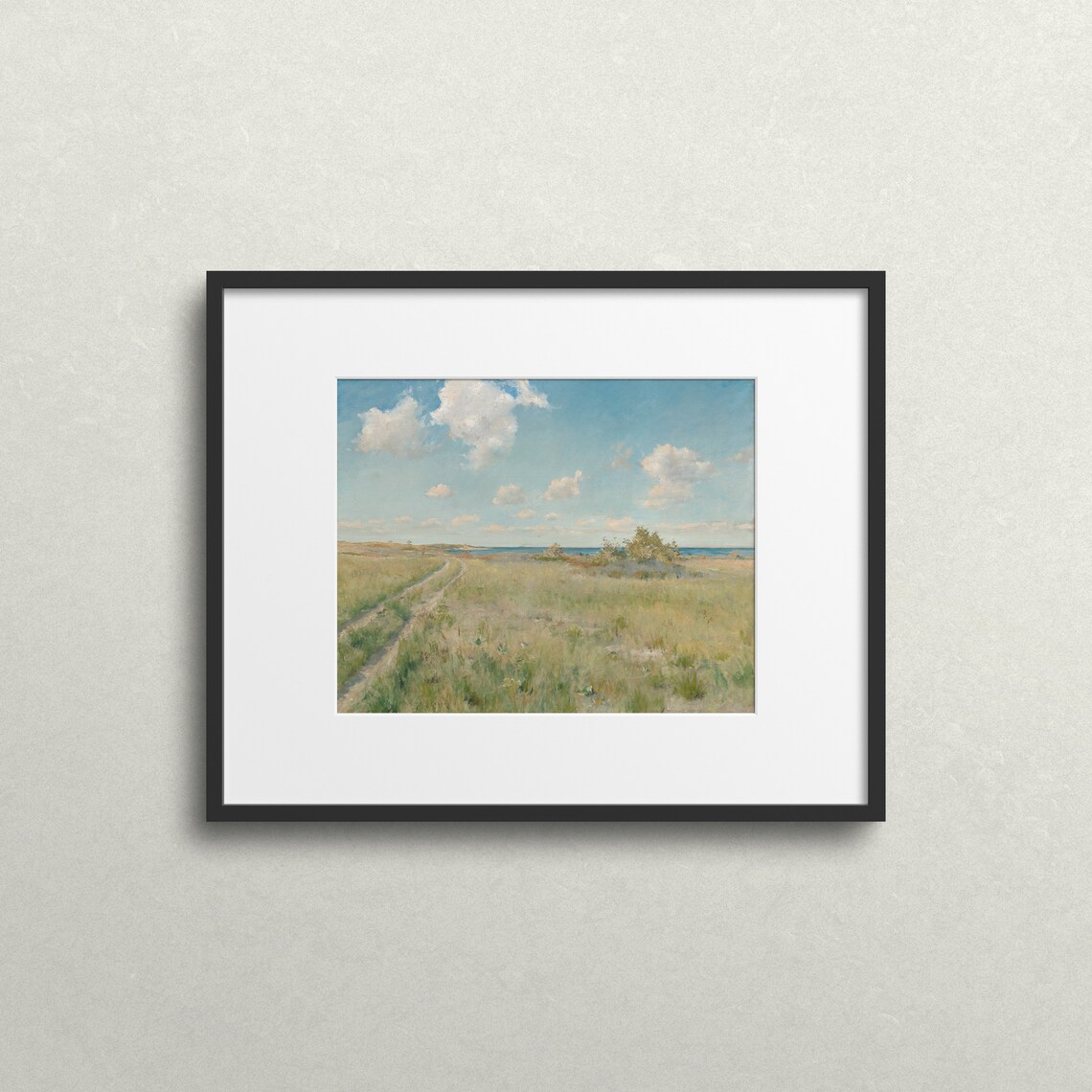 Coastal Meadow Path To Lake Vintage Summer Landscape Painting Poster - Image 2