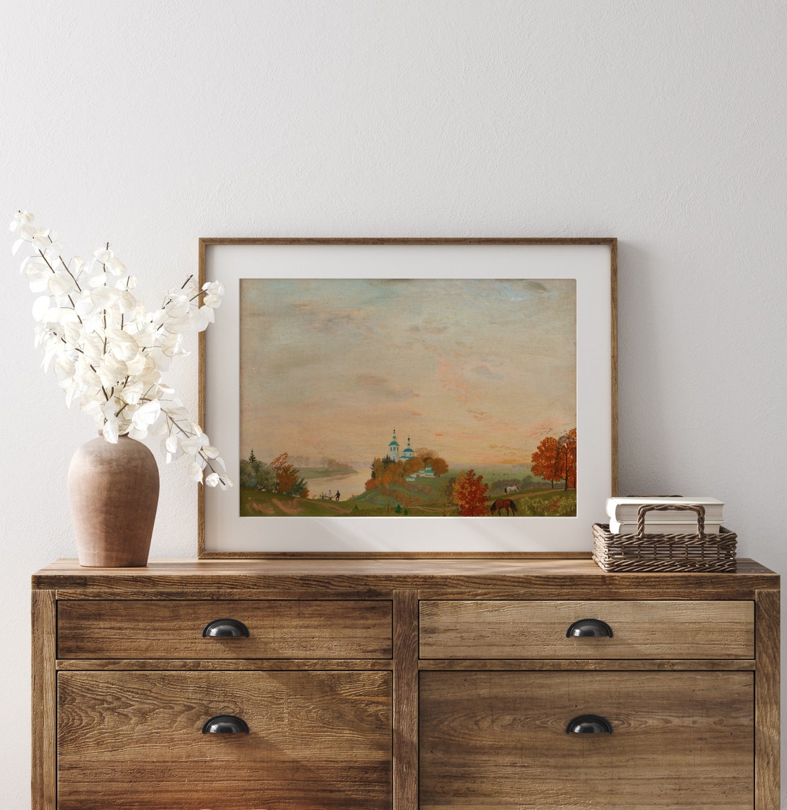 Russian Countryside Painting French Country Wall Art Vintage Landscape Oil Painting L69 - Image 3
