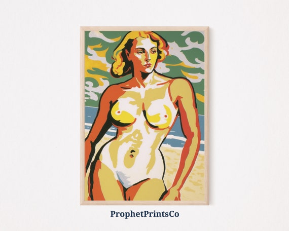 Women At The Beach Poster Print Summer Wall Art Inspired By Matisse Vintage Art Home Dcor Wall Art Digitial