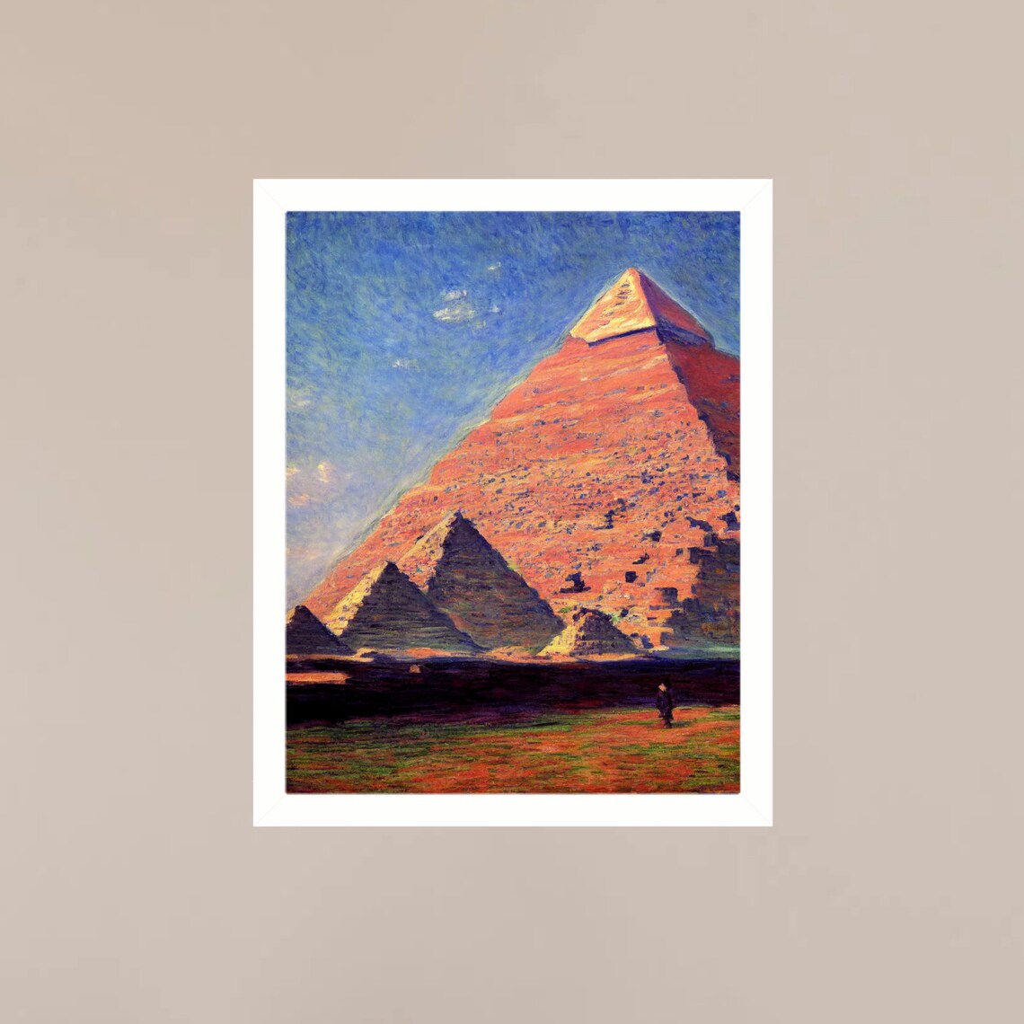 Pyramids of Giza Impressionist Painting Desert Sunset Egypt Poster - Image 3