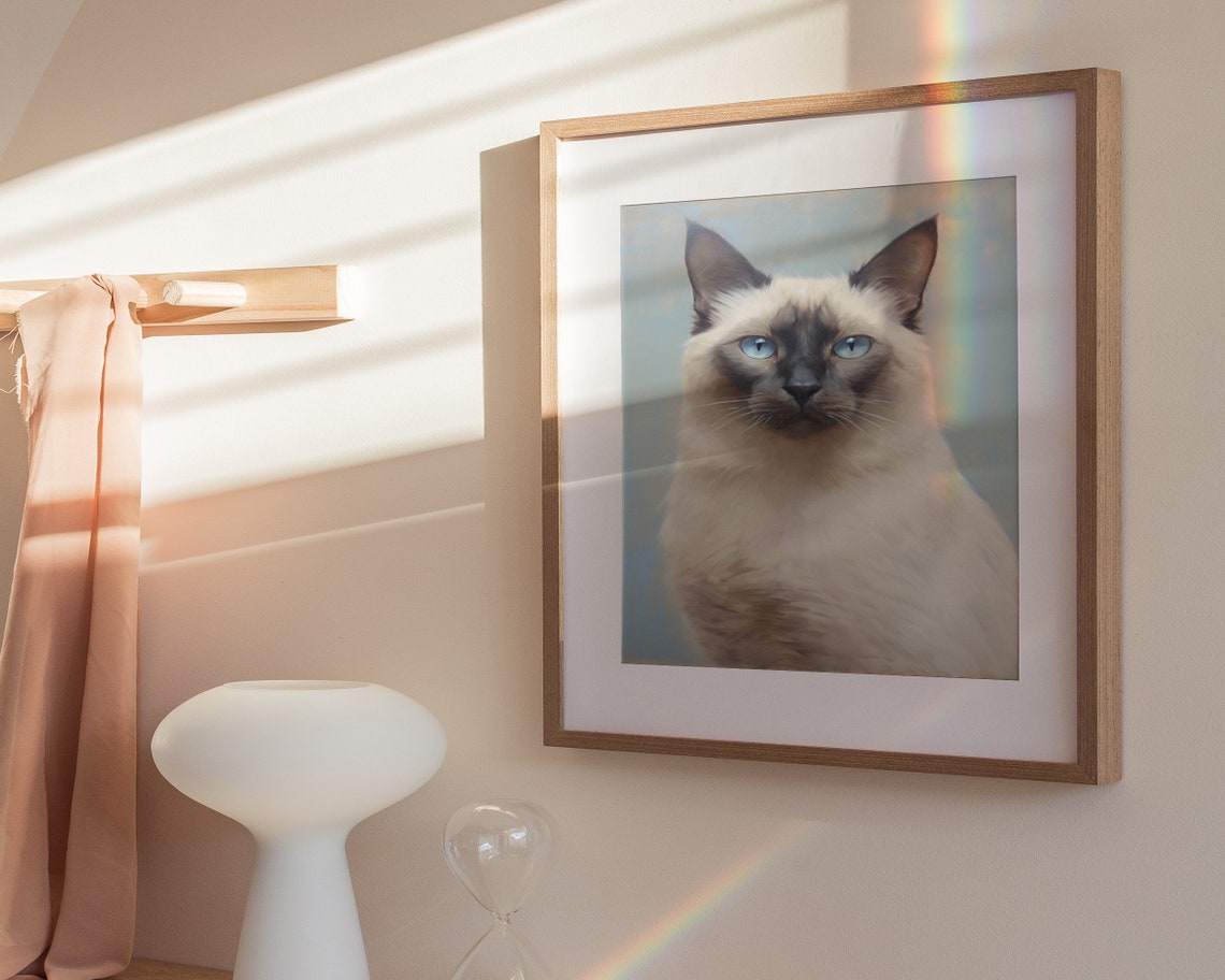 Siamese Cat Wall Art Cat Wall Decor Siamese Cat Lover Gift Cute Kitten Print Funny Cat Art Wall Art - Image 3