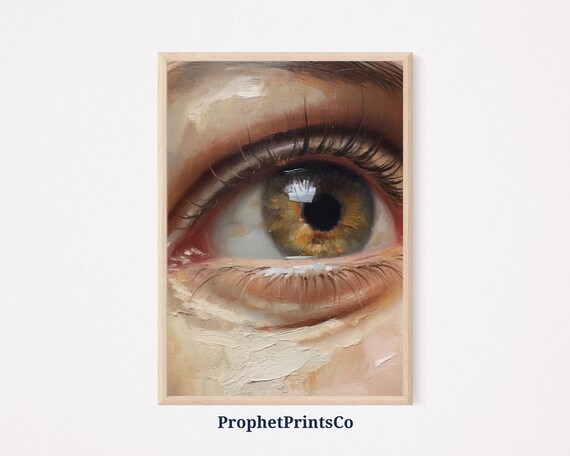 Hazel Eye Golden Iris Macro Painterly Portrait Detail Poster