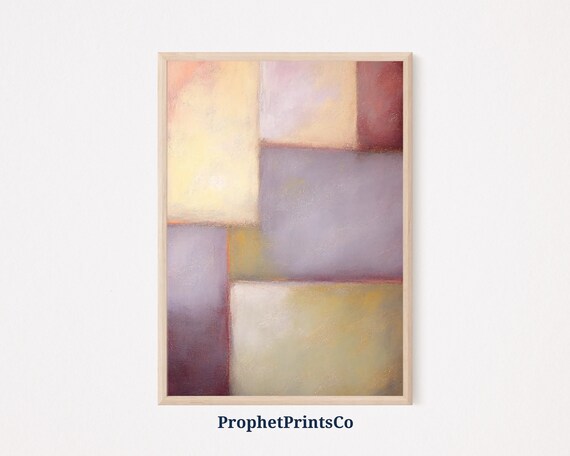 Soft Tone Block Painting Poster Print Farmhouse Wall Art Abstract Gift Geometric Home Dcor Wall Art