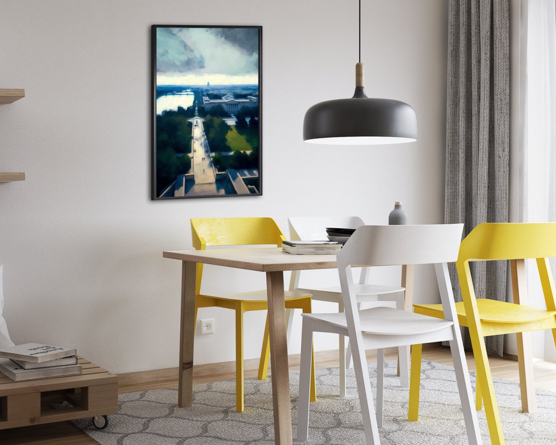 Washington DC Avenue with Classical Architecture and Lake Poster - Image 2