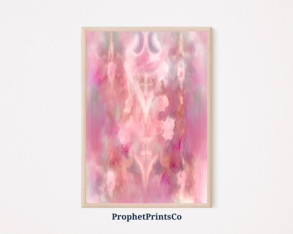Pink Abstract Poster Print Contemporary Wall Art Pink Lover Gift Pink Pastel Boho Home Dcor Wall Art Digitial