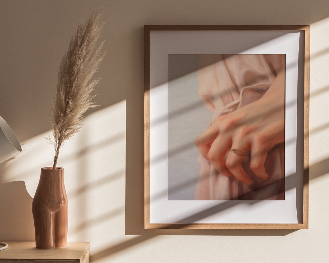Soft Tonal Womans Hand Print Aesthetic Wall Art Divine Feminine Art Cottagecore Home Decor Wall Art - Image 4