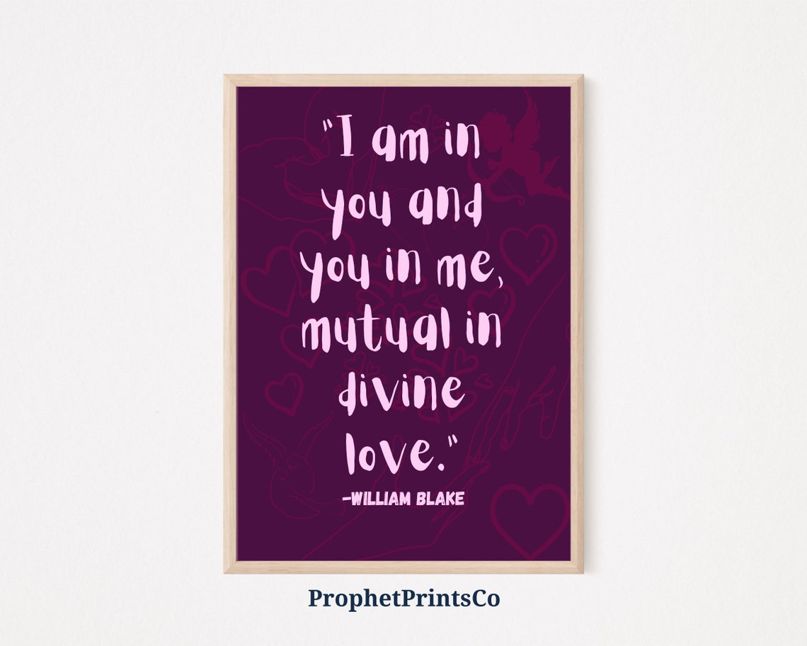 William Blake Divine Love Quote Romantic Purple Typography Poster