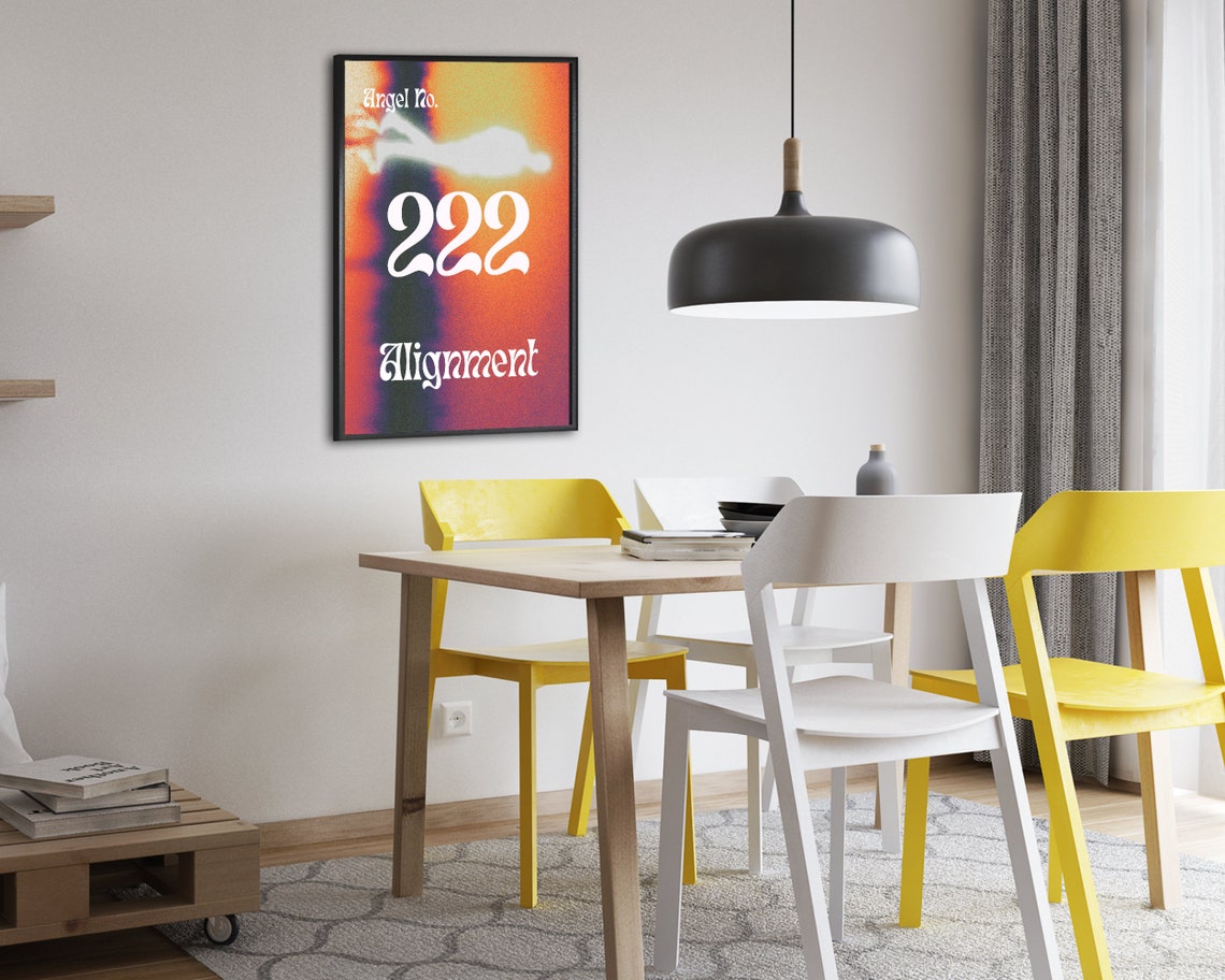 Angel Number 222 Alignment Aura Gradient Spiritual Decor Poster - Image 2