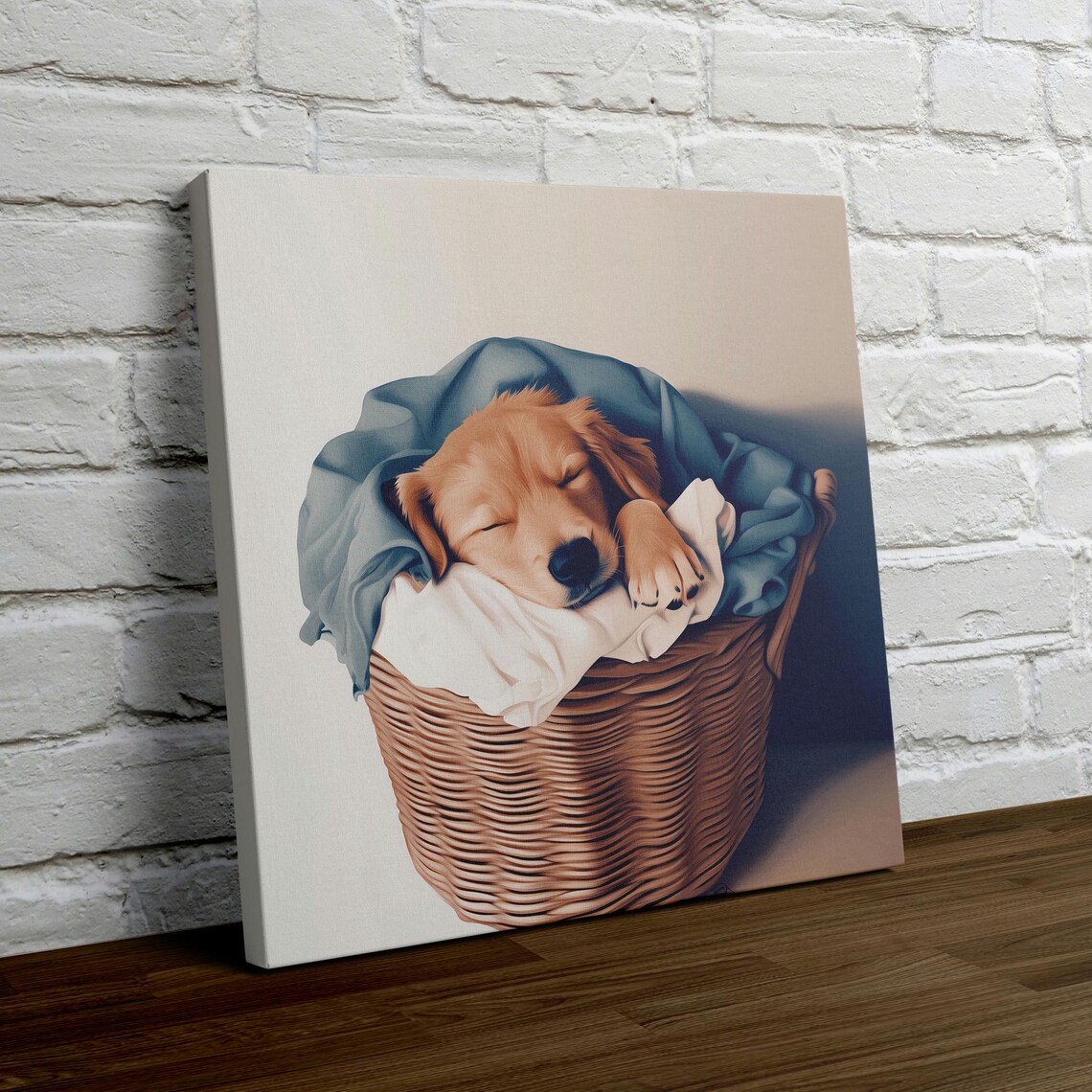 Sleeping Golden Retriever Laundry Room Art Print - Image 4