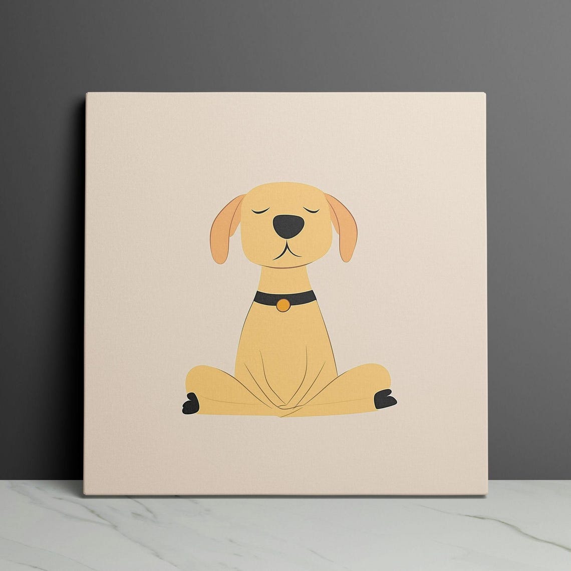 Yellow Labrador Meditating In Lotus Pose Minimalist Zen Poster - Image 3