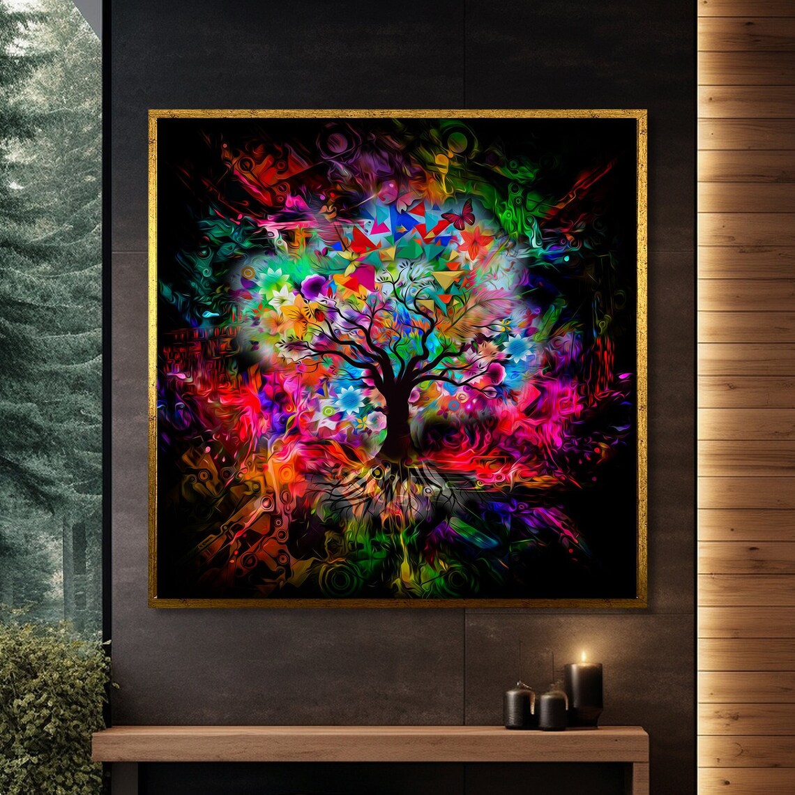 Tree Of Life Abstract Art Print, Vibrant Home Decor