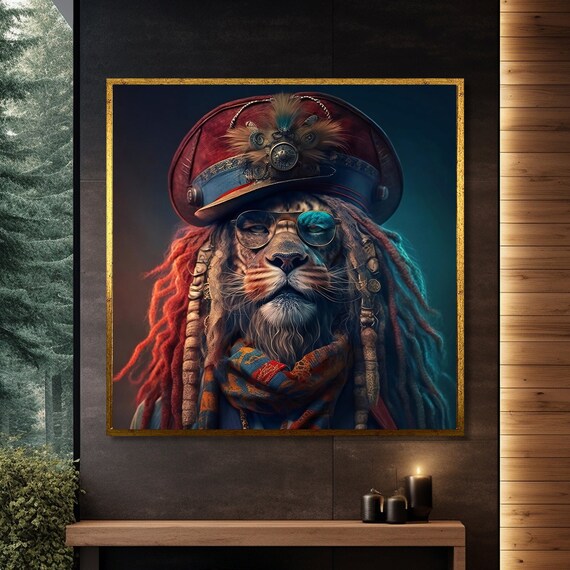 Regal Lion Portrait, Modern Home Decor