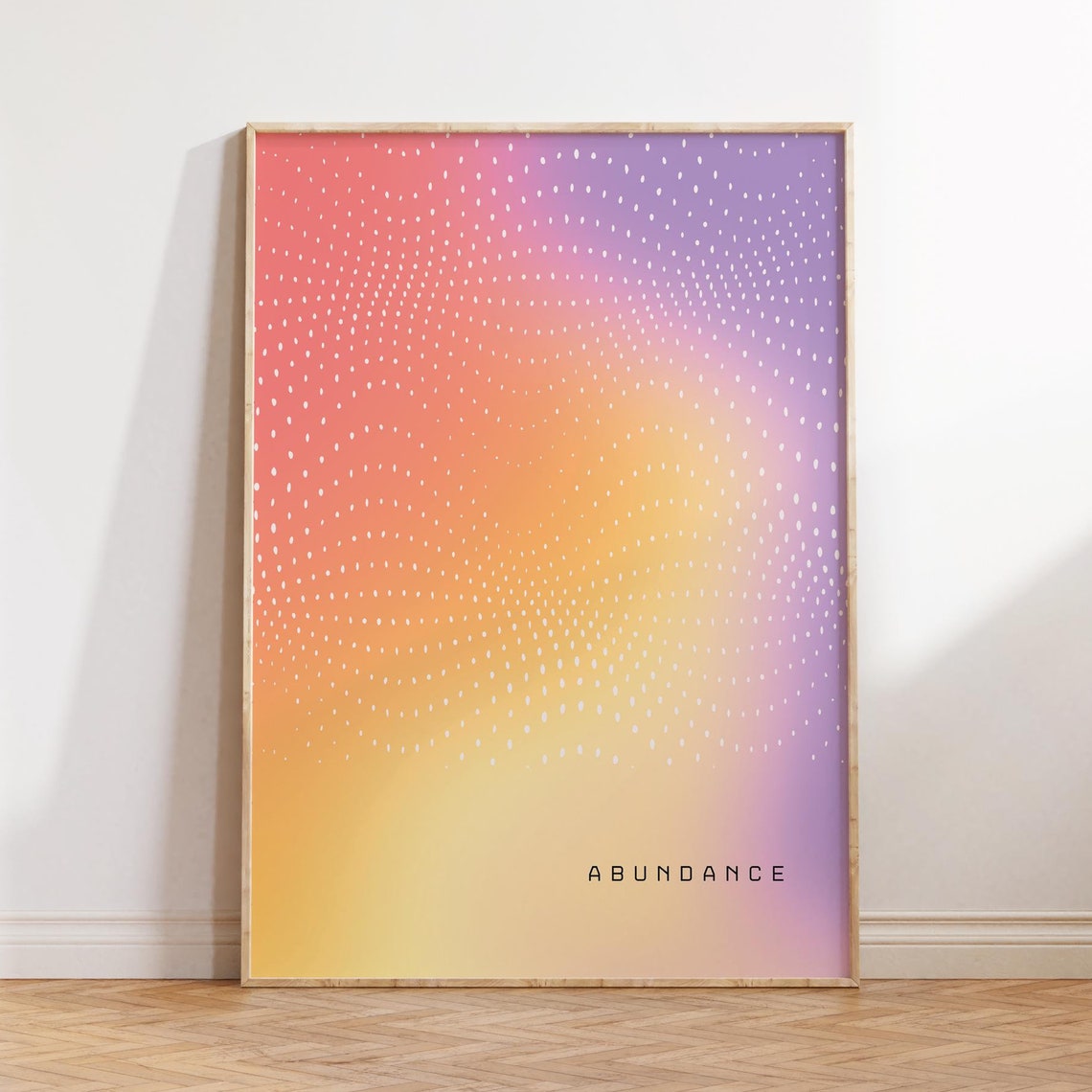 Abundance Positive Affirmation Gradient Aura Dot Pattern Poster