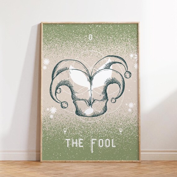The Fool Tarot Card Astrology Poster Grimoire Zodiac Print Pagan Decor Celestial Arcane Indie Room Spiritual Preppy Wall Art Gift