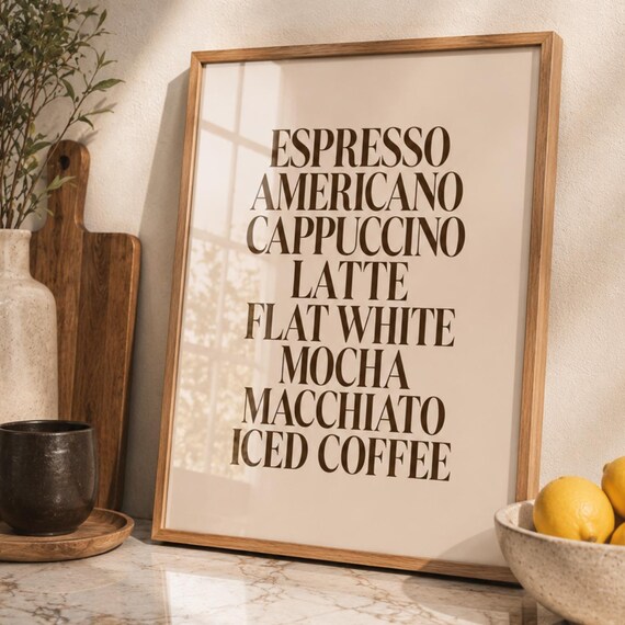 Coffee Bar Typography Decor Art Print